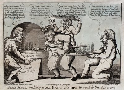 John Bull Making a New Batch of Ships to Send to the Lakes by William Charles