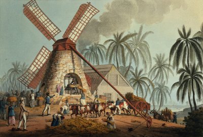 The Crusher Squeezes Juice from the Cane, Antigua by William Clark