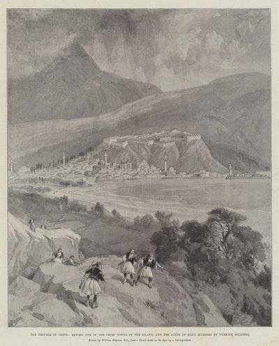 The Trouble in Crete, Retimo, one of the Chief Towns of the Island, and the Scene of many Murders by Turkish Soldiers by William Crimea Simpson