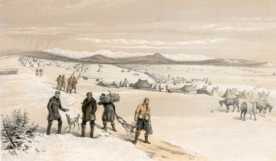 The Camp of the 2nd Division, Looking East, January 1855 by William Crimea Simpson
