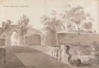 Bridge and Patna Gate and Monghyr Fort by William Daniell