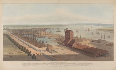 Brunswick Dock on the Thames at Blackwall by William Daniell