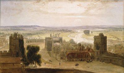 View from the Round Tower, Windsor Castle, 1827 by William Daniell