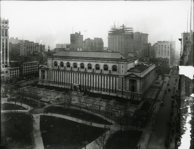 New York Public Library and Bryant Park by William Davis Hassler
