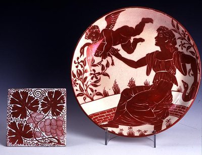 Tile and Dish by William de Morgan