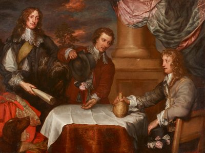 Portrait of Prince Rupert, Colonel William Legge (Probably) and Colonel John Russell by William Dobson