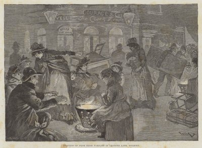Eviction of Poor Irish Families in Leather Lane, Holborn by William Douglas Almond