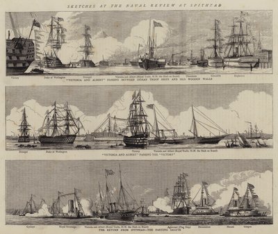 Sketches at the Naval Review at Spithead (engraving) by William Edward Atkins