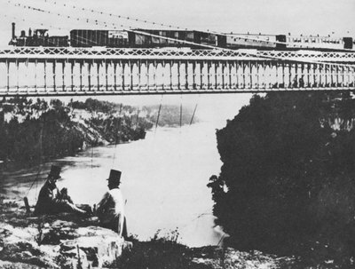 First railway bridge over Niagara by William England