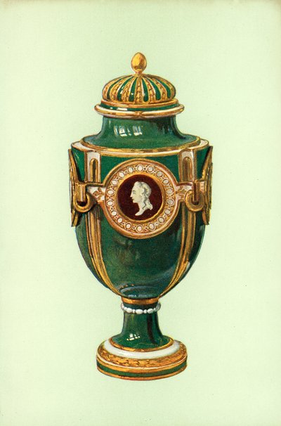 Vase, Sevres, green ground by William Gibb