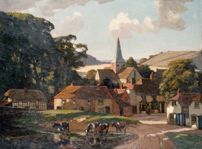Harting Village and Pond by William Gunning King