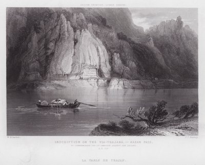 Inscription on the Via-Trajana, Kazan Pass (engraving) by William H. Bartlett