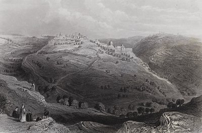 Mount Lion, Jerusalem, from the Hill of Evil Counsel by William H. Bartlett