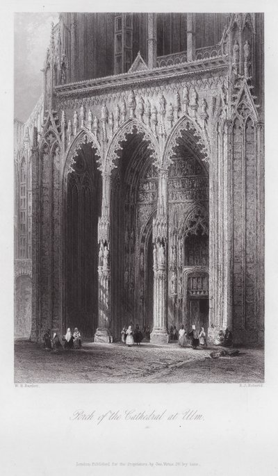 Porch of the Cathedral at Ulm (engraving) by William H. Bartlett