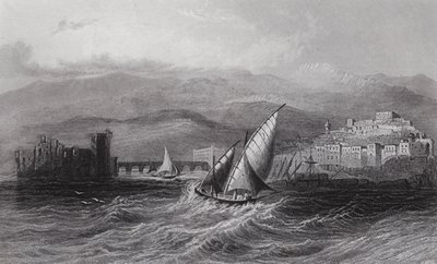 Sidon and Mount Lebanon, from the Sea by William H. Bartlett