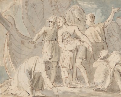Historical Subject with Men and a Boy Near a Ship, 1770-80 by William Hamilton