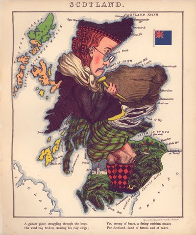 Geographical Fun - Humorous Outlines of Various Countries by William Harvey