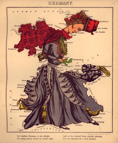 Geographical Fun - Humorous Outlines of Various Countries by William Harvey