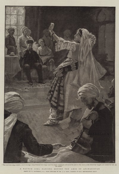 A Nautch Girl dancing before the Amir of Afghanistan by William Hatherell