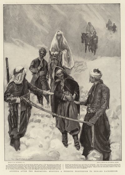 Armenia after the Massacres, Stopping a Wedding Procession to Demand Backsheesh by William Hatherell