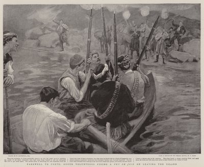 Farewell to Crete, Greek Volunteers Firing a Feu de Joie on Leaving the Island by William Hatherell