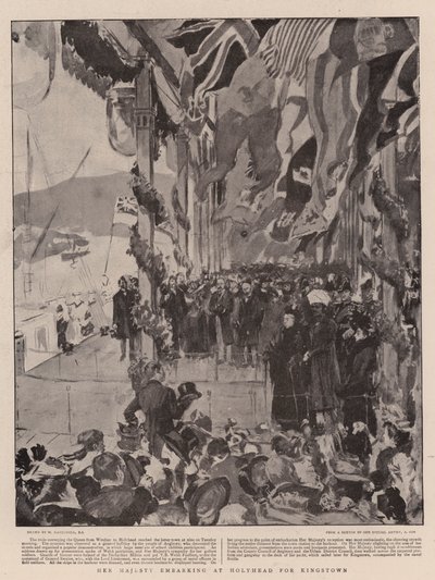 Her Majesty Embarking at Holyhead for Kingstown by William Hatherell