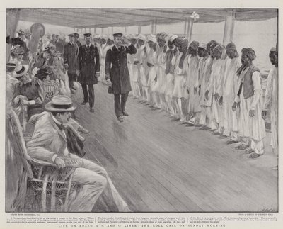 Life on Board a P and O Liner, the Roll Call on Sunday Morning by William Hatherell