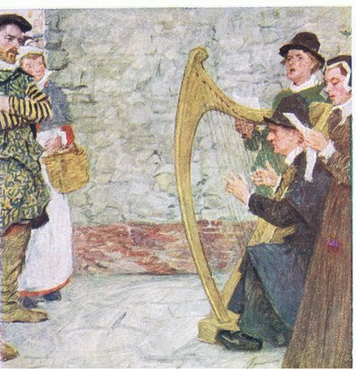 Shakespeare Listens to the Ballad Singers near Somerset House, from My Magazine by William Hatherell