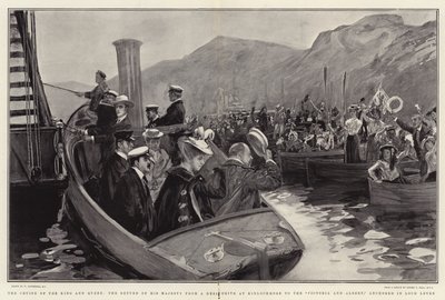 The Cruise of the King and Queen, the Return of His Majesty from a Deer Drive at Kinlochmore to the Victoria and Albert, Anchored in Loch Leven by William Hatherell