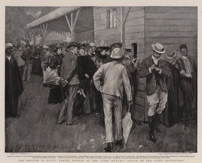 The English in Egypt, Taking Tickets at the Pari Mutuel Office on the Cairo Racecourse by William Hatherell