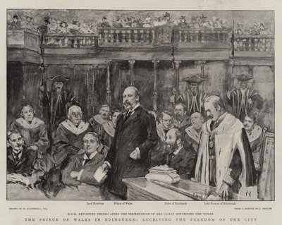 The Prince of Wales in Edinburgh, Receiving the Freedom of the City by William Hatherell