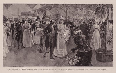 The Princess of Wales Opening the Press Bazaar in Aid of the London Hospital, the Royal Party Visiting the Stalls by William Hatherell