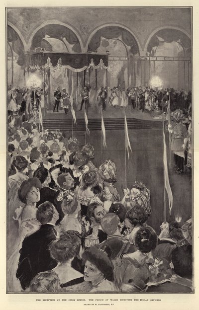 The Reception at the India Office, the Prince of Wales receiving the Indian Officers by William Hatherell