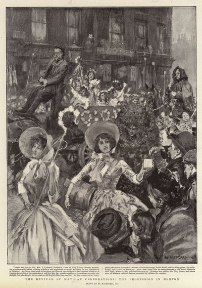 The Revival of May-Day Celebrations, the Procession in Hoxton by William Hatherell