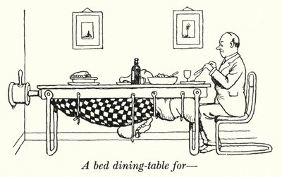 A Bed Dining-Table by William Heath Robinson