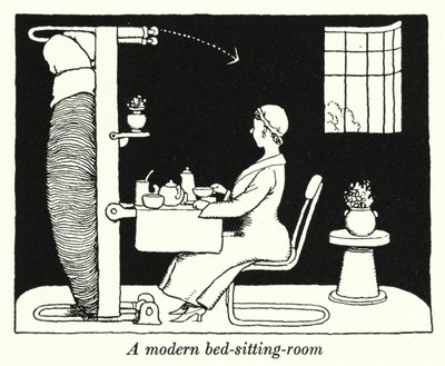 A Modern Bed-Sitting-Room by William Heath Robinson