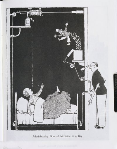Administering Dose of Medicine to a Boy by William Heath Robinson