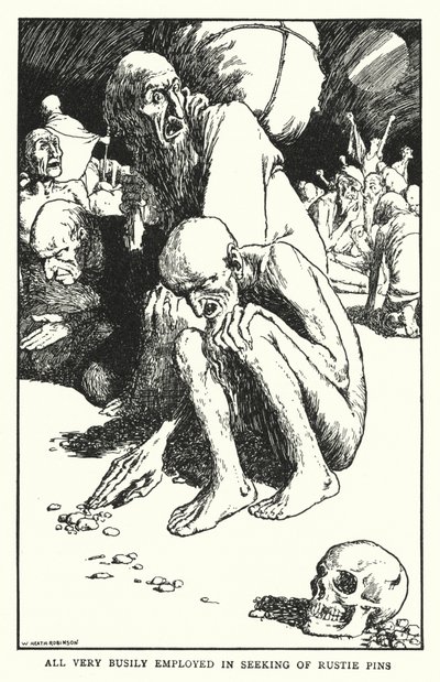 All very busily employed in seeking of rusty pins by William Heath Robinson