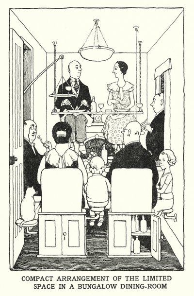 Compact Arrangement of the Limited Space in a Bungalow Dining-Room by William Heath Robinson