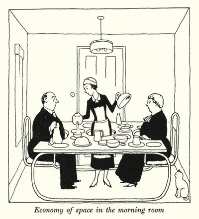 Economy of Space in the Morning Room by William Heath Robinson