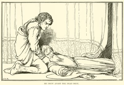 He drew apart the dead body by William Heath Robinson