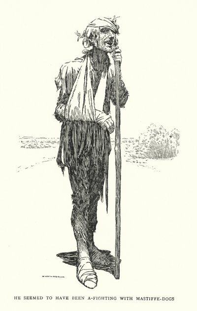 He Seemed to Have Been Fighting with Mastiff-Dogs by William Heath Robinson