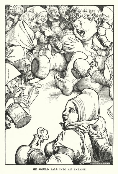 He would fall into an ecstasy by William Heath Robinson