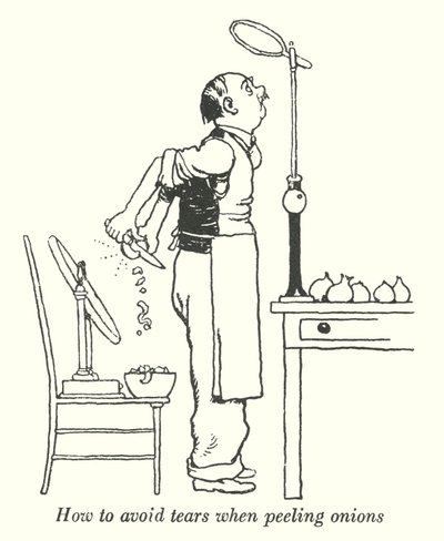 How to avoid tears when peeling onions by William Heath Robinson