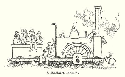 Illustration for Railway Ribaldry by W Heath Robinson by William Heath Robinson