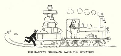 Illustration for Railway Ribaldry by W Heath Robinson by William Heath Robinson