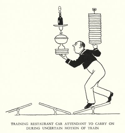 Illustration for Railway Ribaldry by W Heath Robinson by William Heath Robinson