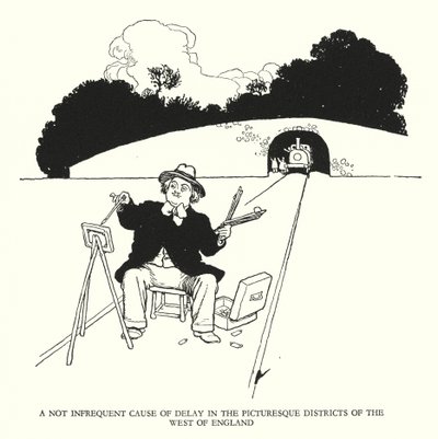 Illustration for Railway Ribaldry by W Heath Robinson by William Heath Robinson