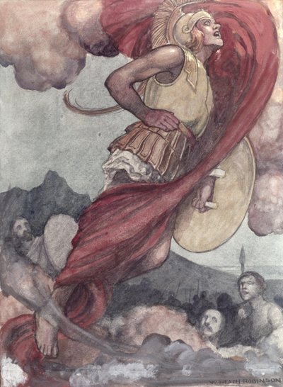Mars Wounded by Diomed Returning to Olympus by William Heath Robinson