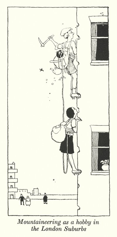 Mountaineering as a Hobby in the London Suburbs by William Heath Robinson
